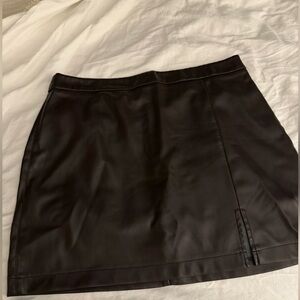 Shinestar DARK BROWN Faux Leather Mini Skirt